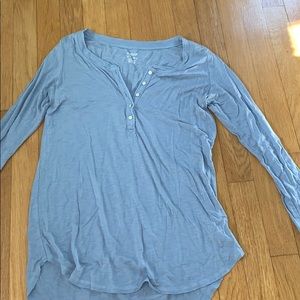 Light blue button top